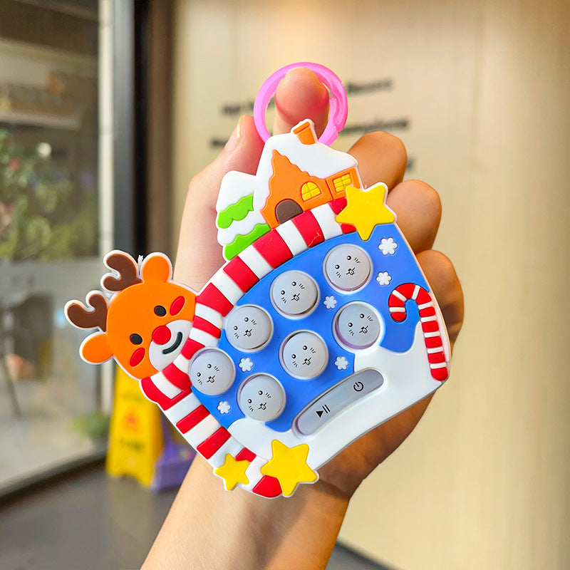 Wholesale Christmas Mini Whack-A-Mole Game Console Silicone Keychain